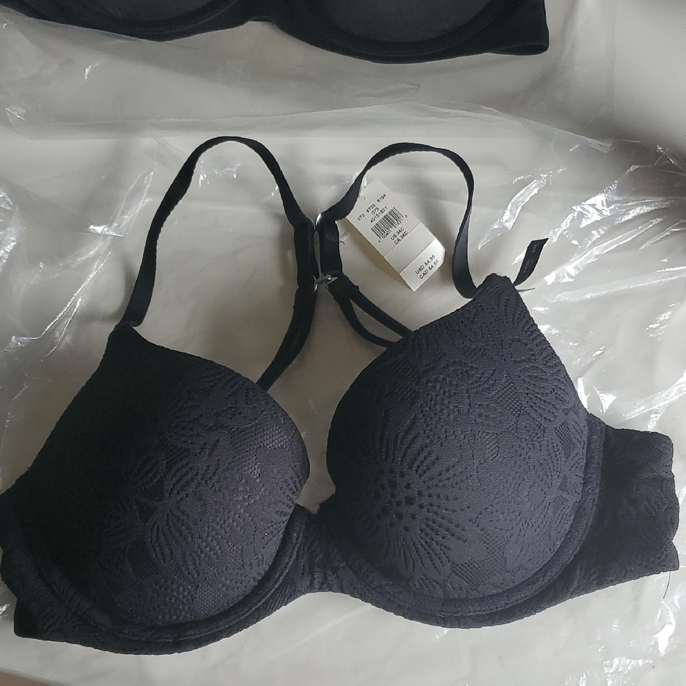 Aerie Black Floral Lace Bra